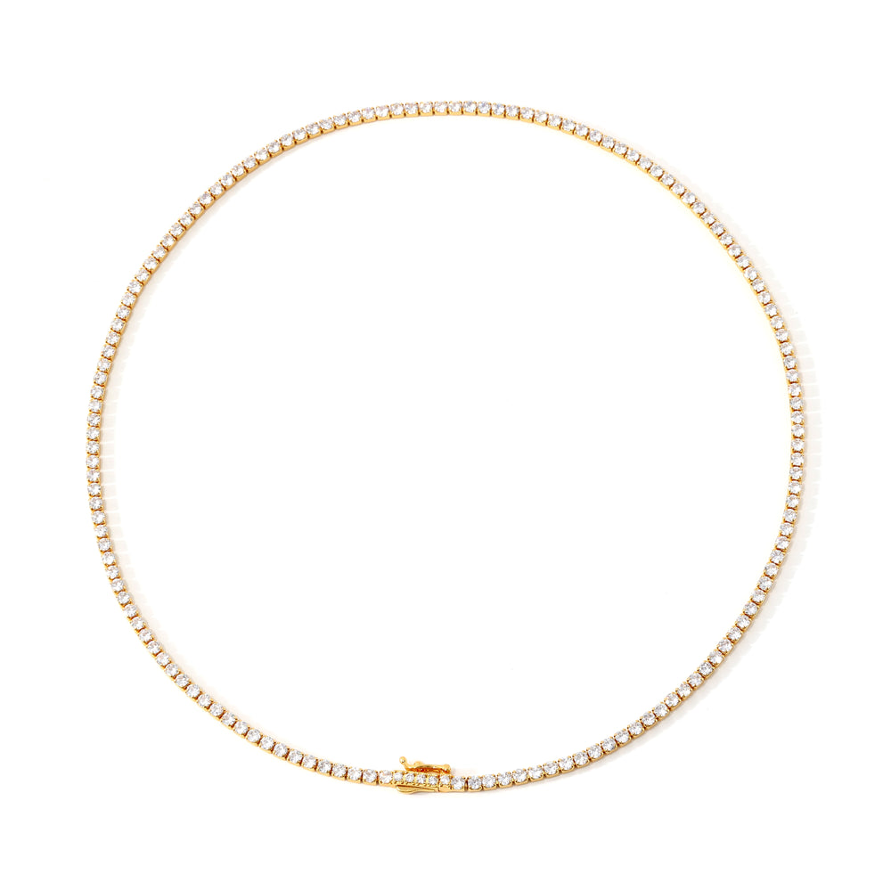 3mm Tennis Necklace - 18k Gold Plated / 18"