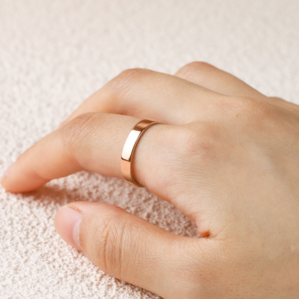 The Timeless Band Ring - 18k Rose Gold over Sterling Silver / 9