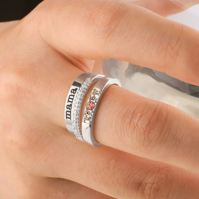 Copy of Personalized Birthstones Stacking Name Rings test