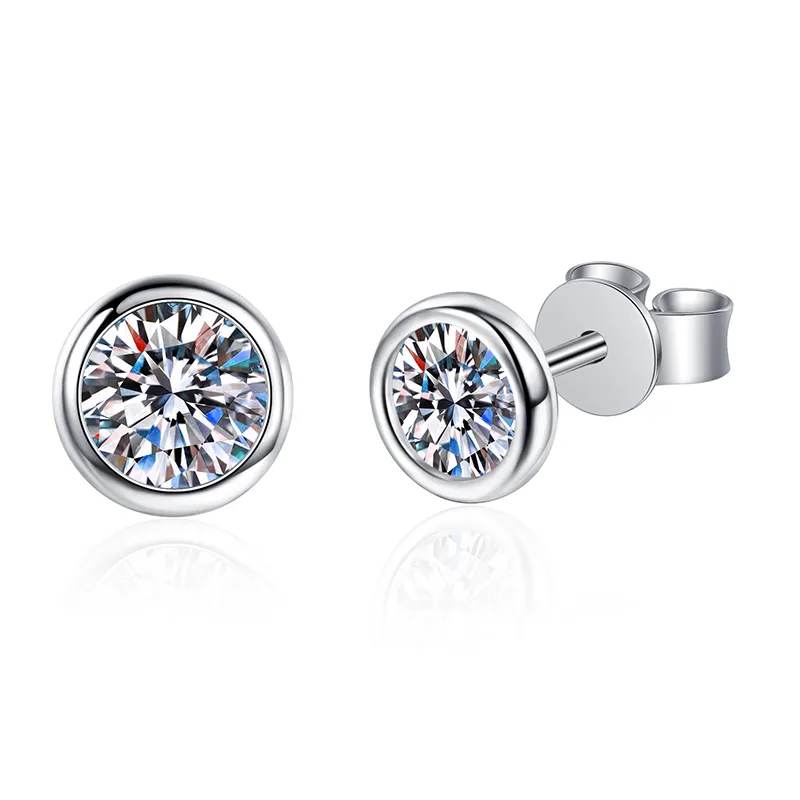 Bezel Set Diamond Earrings