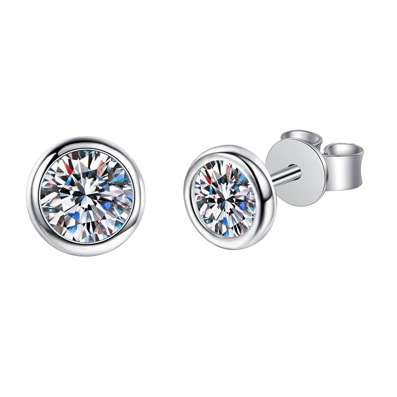 Bezel-Set Diamond Earrings - 0.3ct