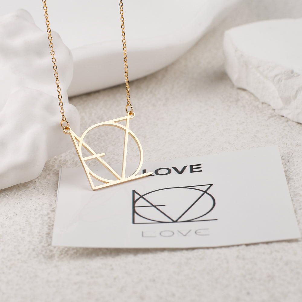 LOVE Minimalist Monogram Necklace - 18k Gold Over Sterling Silver