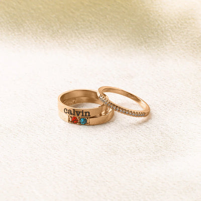 Copy of Personalized Birthstones Stacking Name Rings test