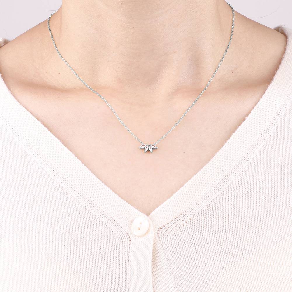 Marquise Diamond Necklace - 925 Sterling Silver