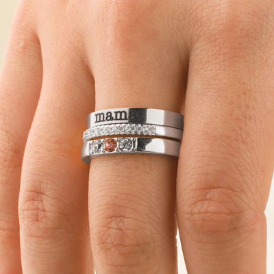 Copy of Personalized Birthstones Stacking Name Rings test
