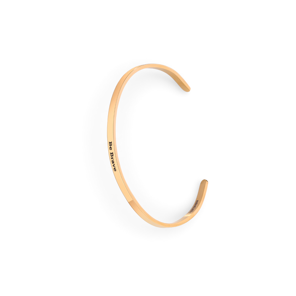 Personalisiertes dünnes Manschettenarmband - 18 Karat vergoldet / Serif