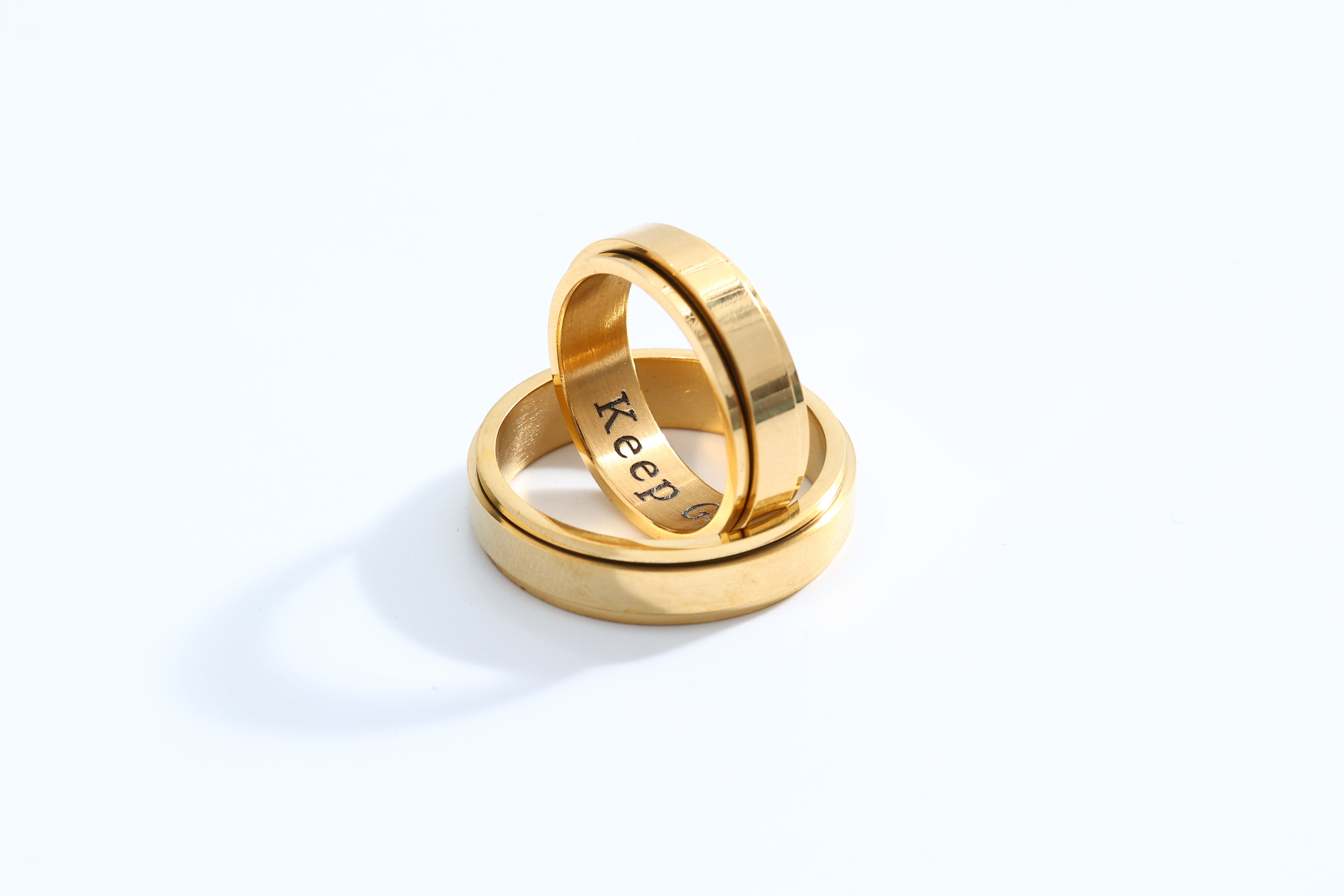 Personalized Classic Block Fidget Ring – Mint & Lily