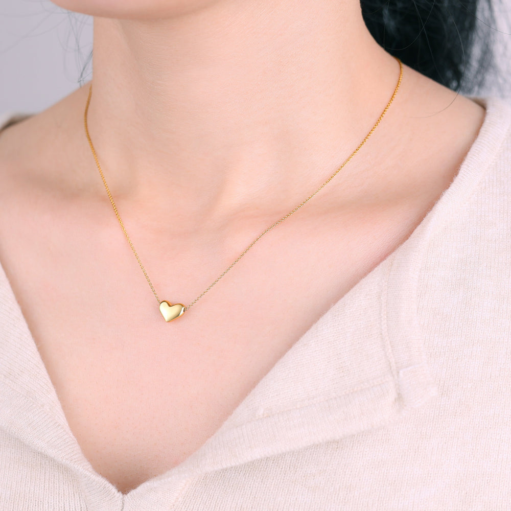 Dainty Bubble Heart Necklace - 18k Gold Plated