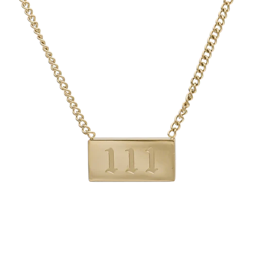 Angel Number Bar Necklace - 111