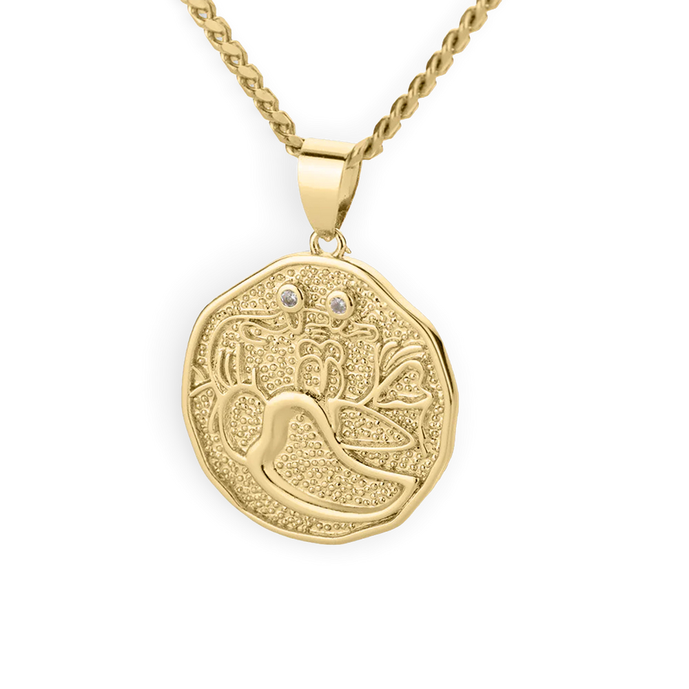 Astrological Sign Coin Pendant Necklace - Cancer