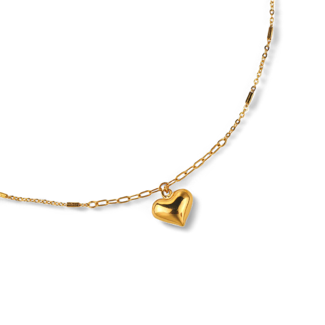 Balloon Heart with Paperclip Chain Necklace