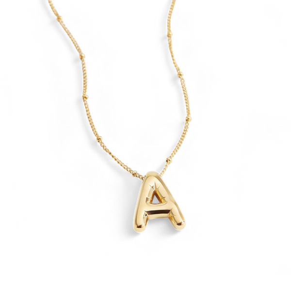 Balloon Initial Necklace with Satellite Chain – Mint & Lily
