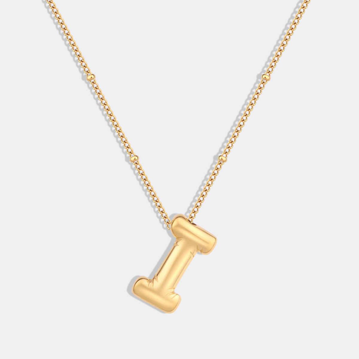 Balloon Initial Necklace with Satellite Chain – Mint & Lily