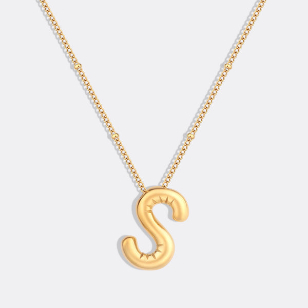 Balloon Initial Necklace with Satellite Chain – Mint & Lily