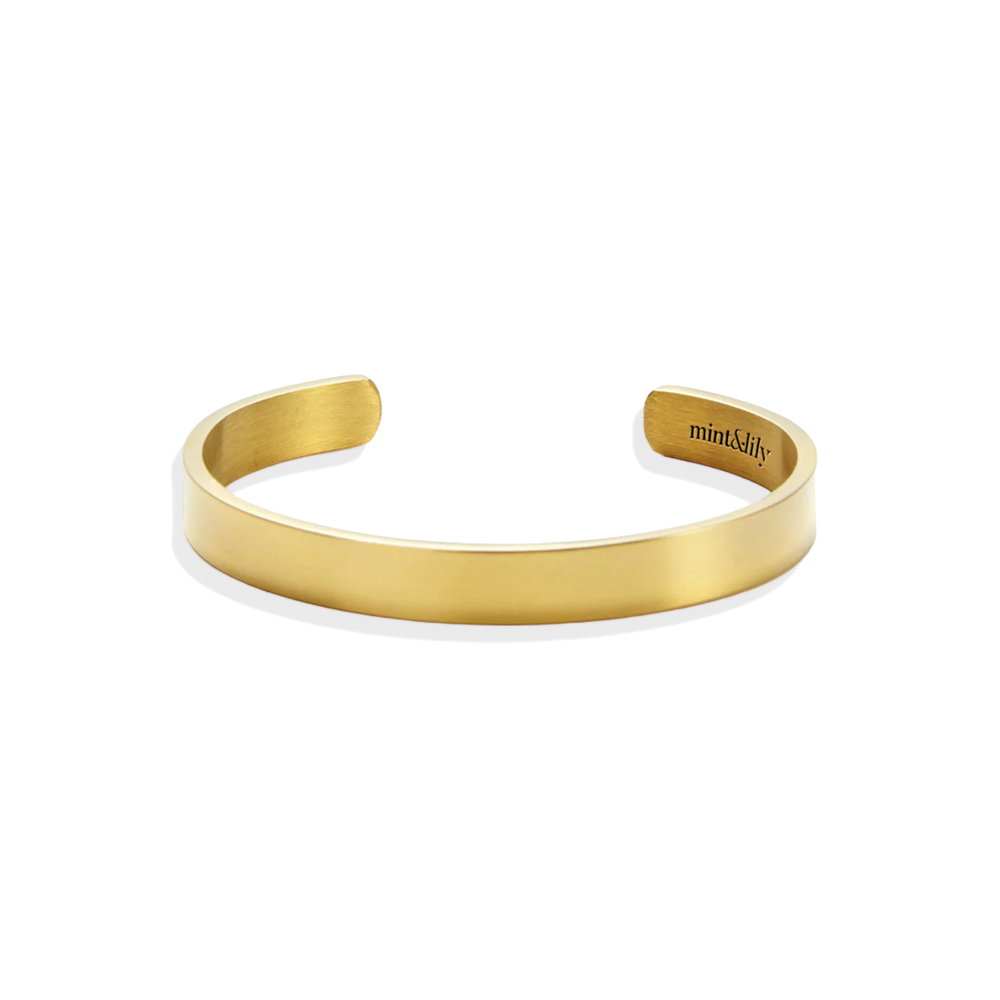 Beautiful Girl You Can Do Hard Things Personalisierbares Manschettenarmband  - 18 Karat vergoldet / Personalisiert