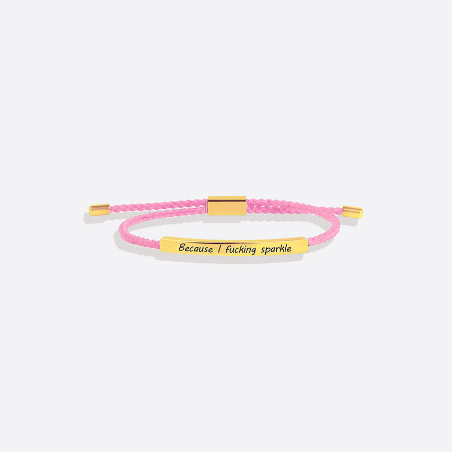 Because I F♥cking Sparkle Tube Bracelet – Mint & Lily