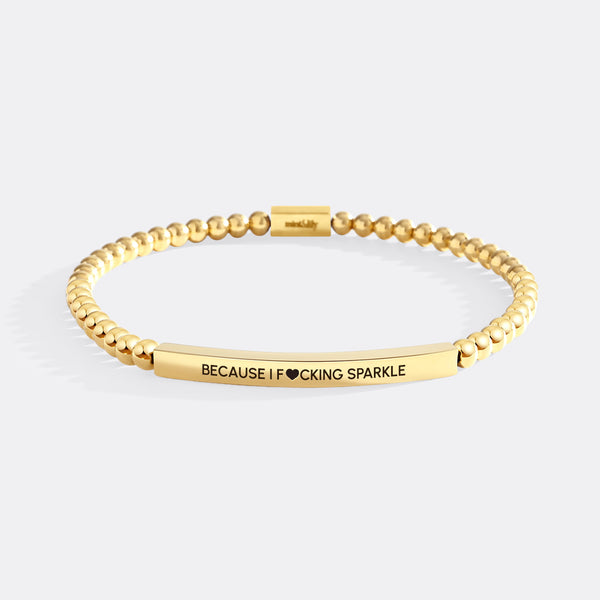 Because I F♥cking Sparkle Beaded Inspire Bracelet – Mint & Lily