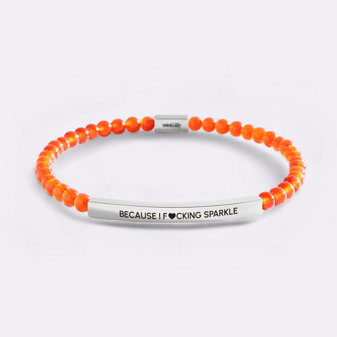 Because I F♥cking Sparkle Beaded Inspire Bracelet – Mint & Lily