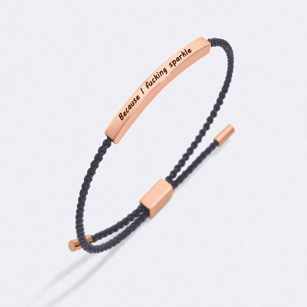 Because I F♥cking Sparkle Inspire Bracelet - 18k Rose Gold Plated / Lemon Yellow / Standard