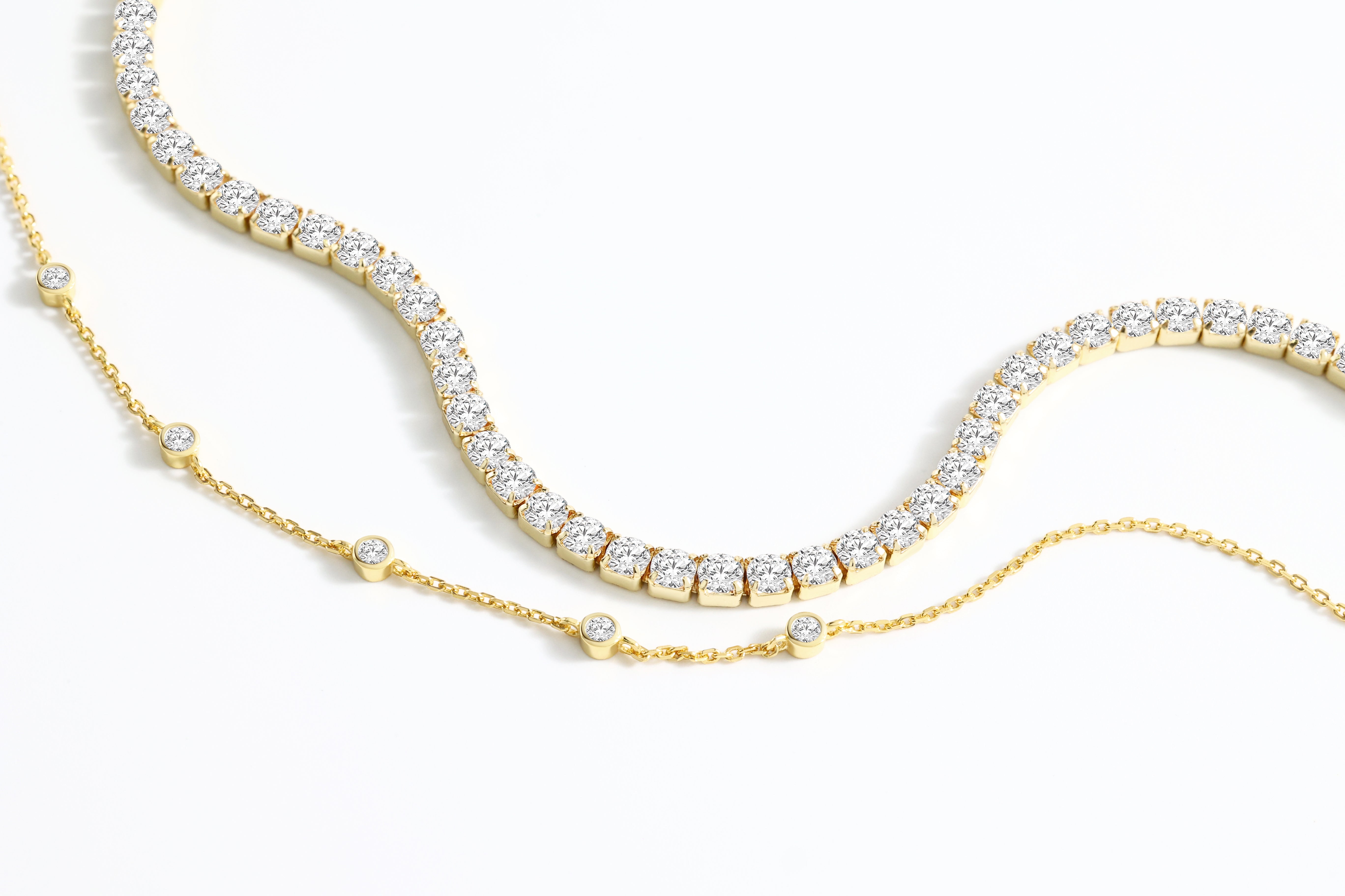 Bezel Set Bracelet and Tennis Bracelet Bundle – Mint & Lily