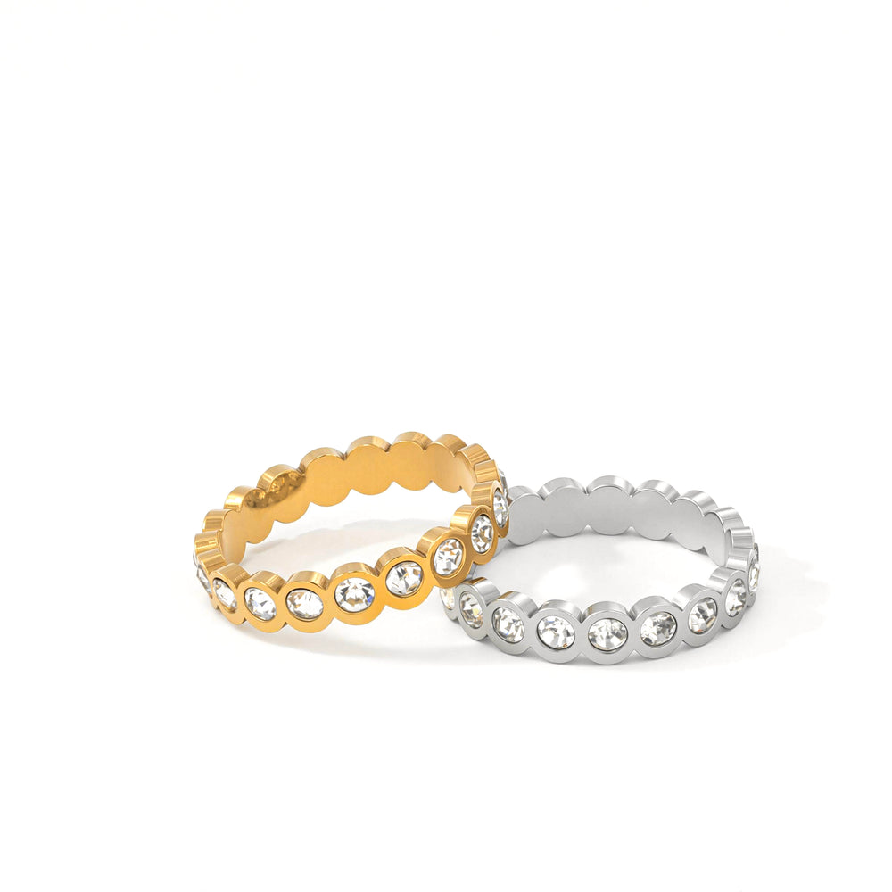 Bezel Set Eternity Stacking Ring - Gold / 6
