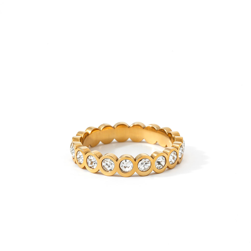 Bezel Set Eternity Stacking Ring - Gold / 6