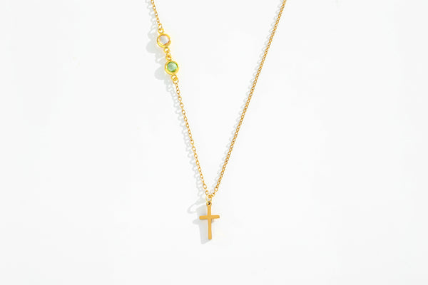 birthstone odin's cross necklace