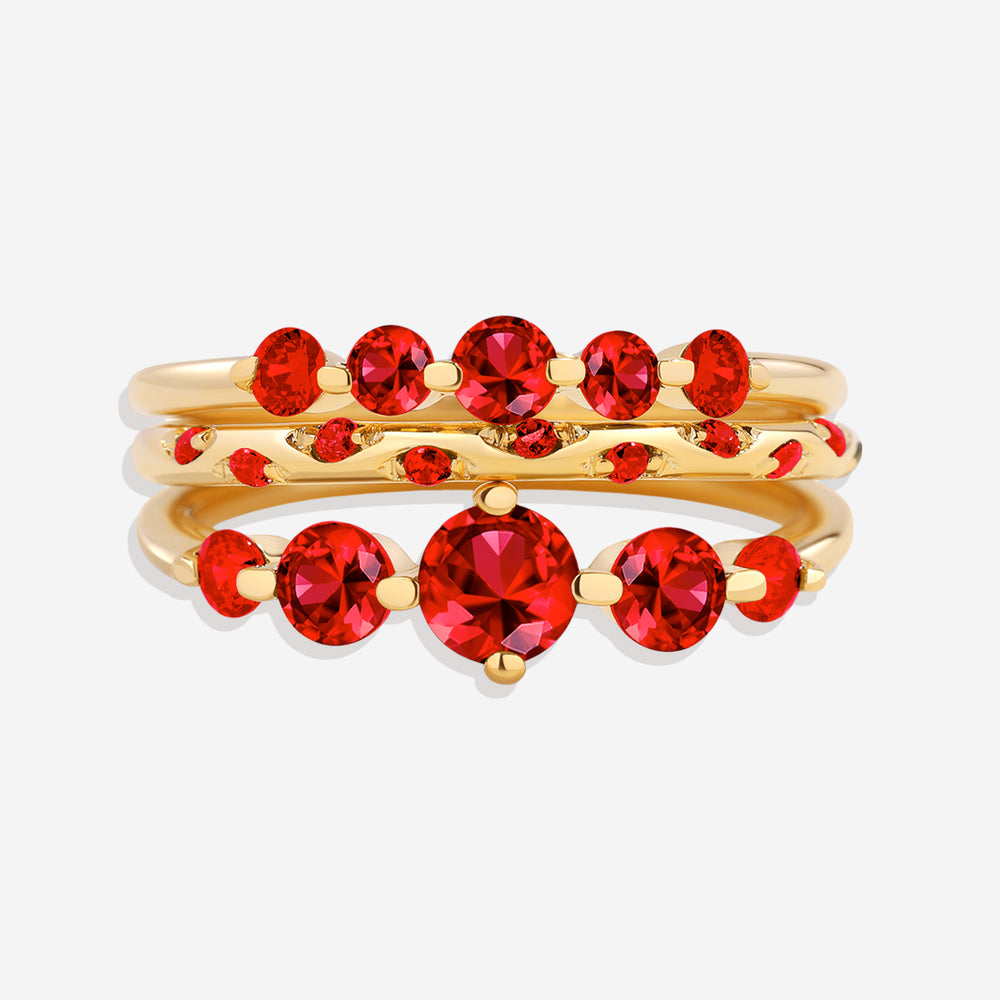 Birthstone Stacking Ring Set – Mint & Lily