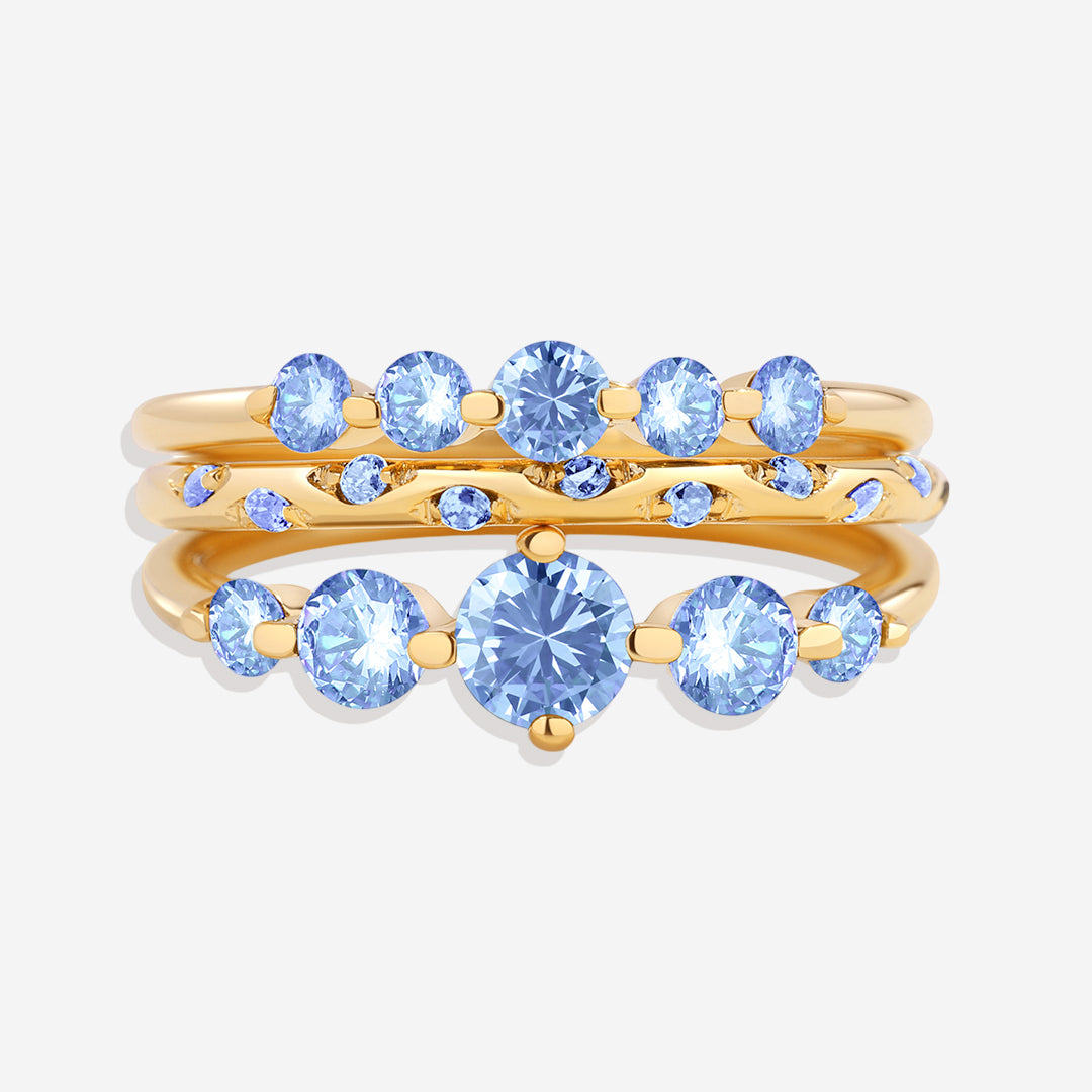 Birthstone Stacking Ring Set – Mint & Lily