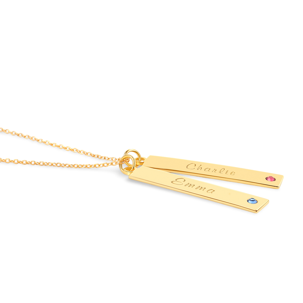 Birthstone Bar Necklace - Gold / 1