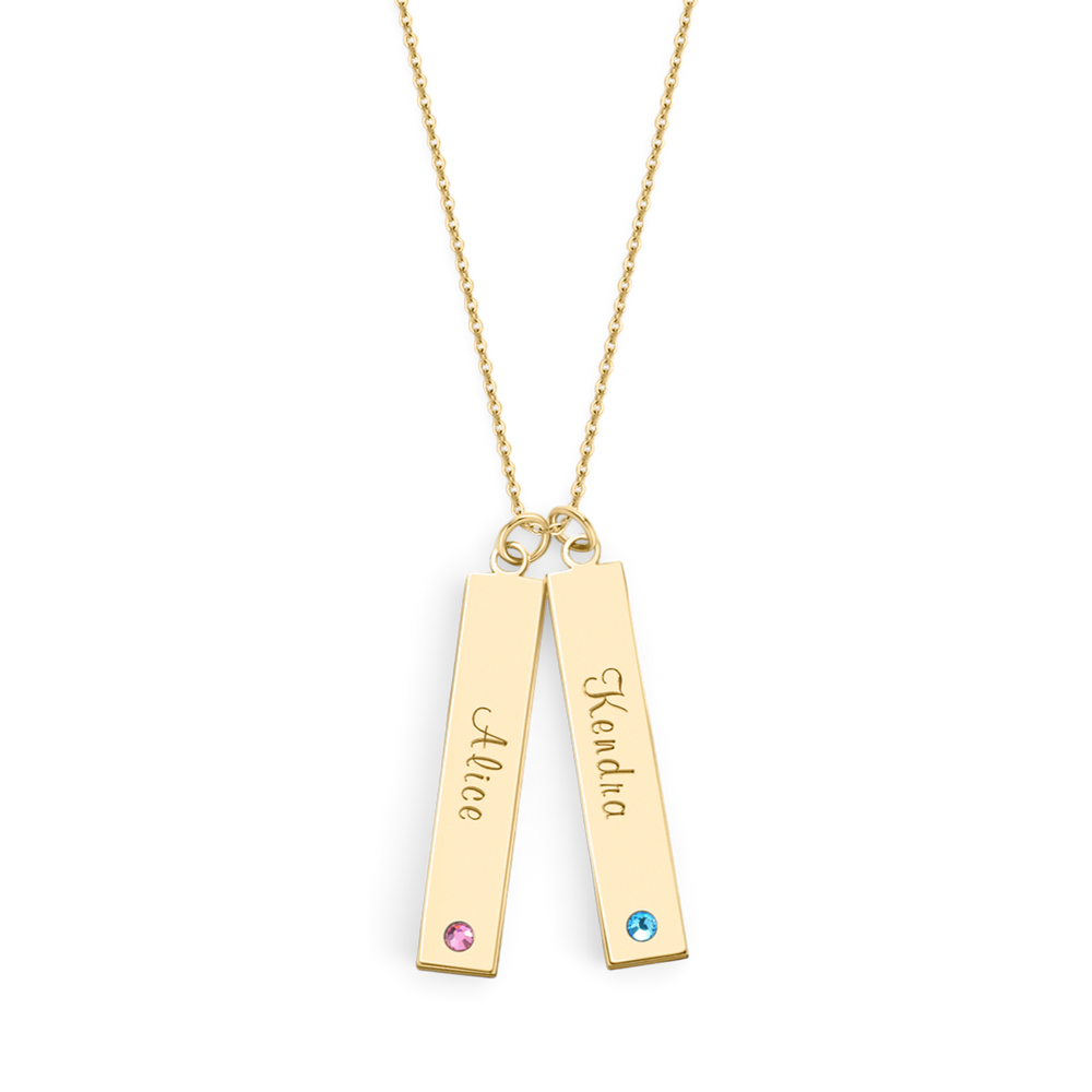 Birthstone Bar Necklace - Gold / 1