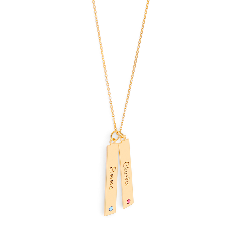 Birthstone Bar Necklace - Gold / 1