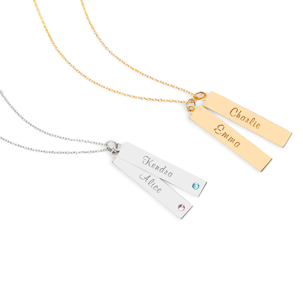 Birthstone Bar Necklace - Gold / 1