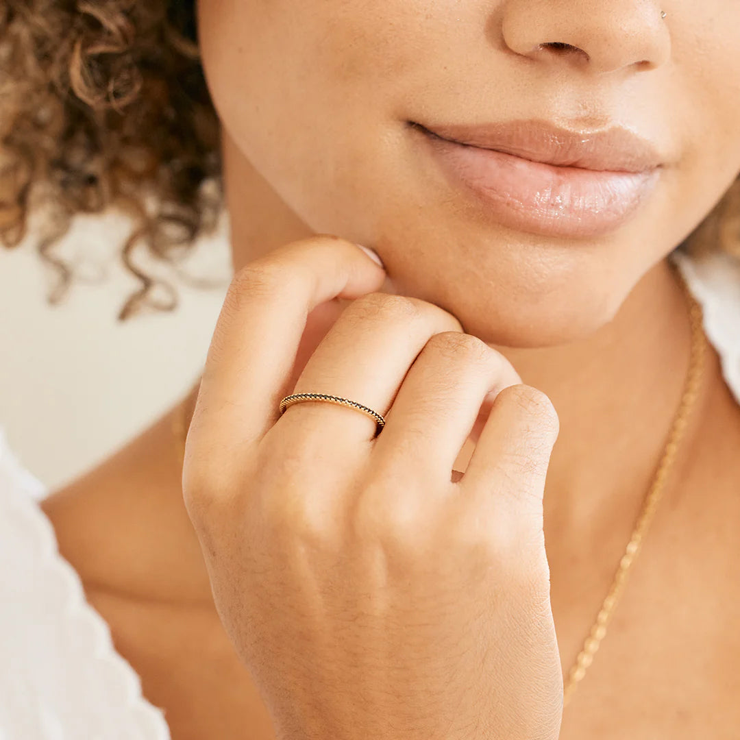 Black Diamond Eternity Stacking Ring – Mint & Lily