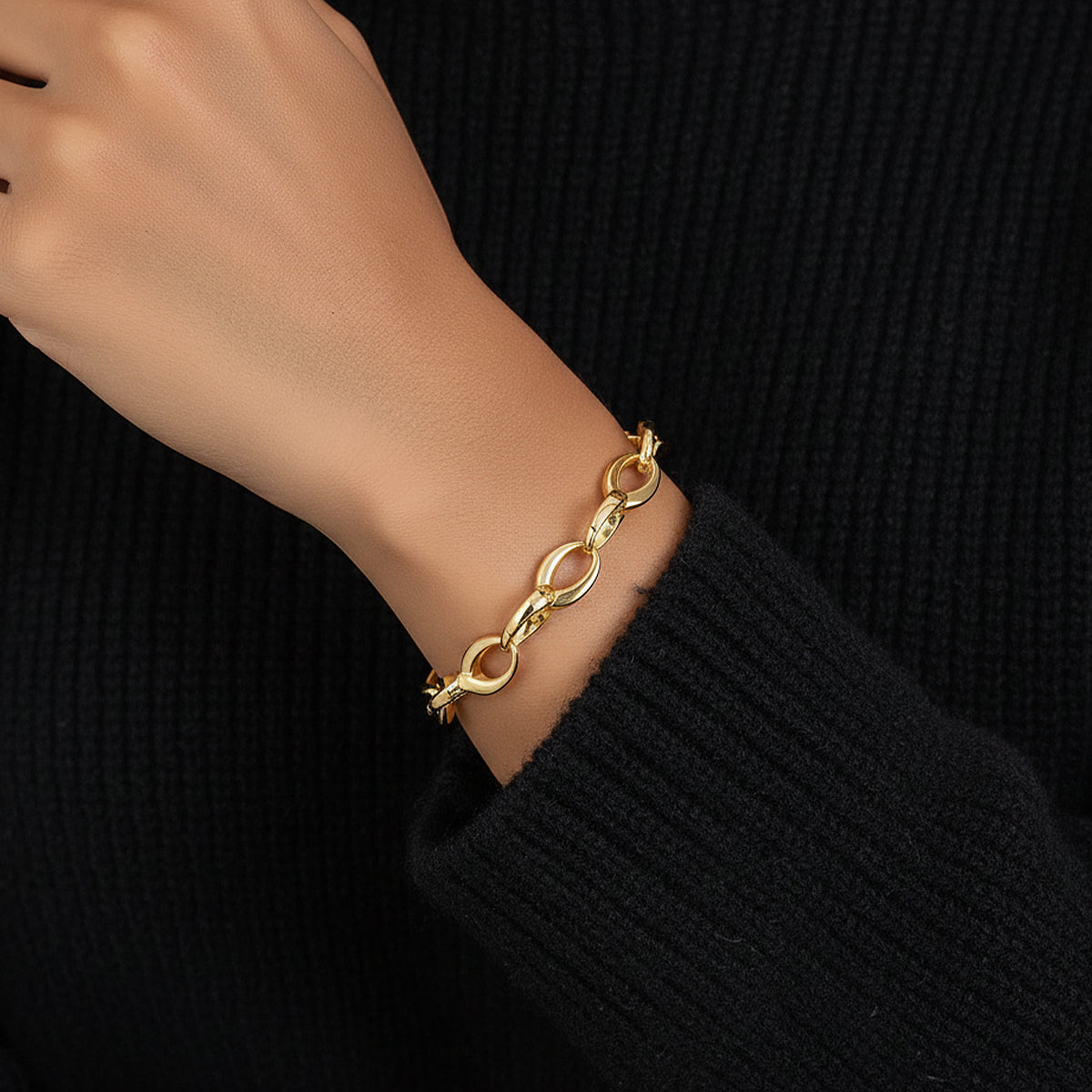 Bold Cable Link Charm Bracelet – Mint & Lily Bold Cable Link Charm Bracelet – Mint & Lily