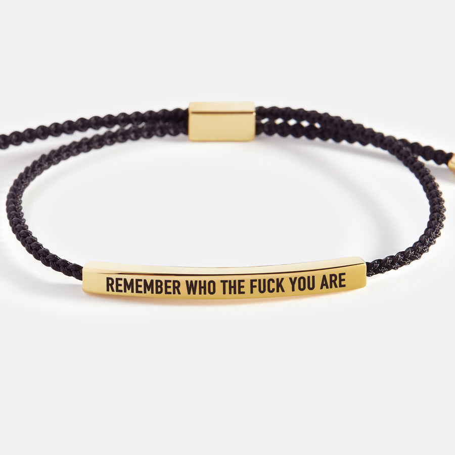 Bold Remember Who the F ck You Are Inspire Bracelet Mint Lily