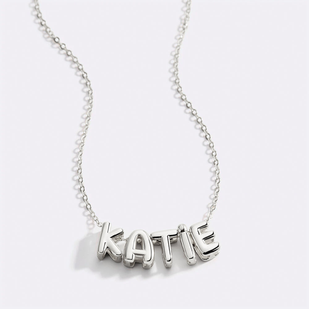 Bubble Name Necklace - 925 Sterling Silver / 20" + 2" / 11
