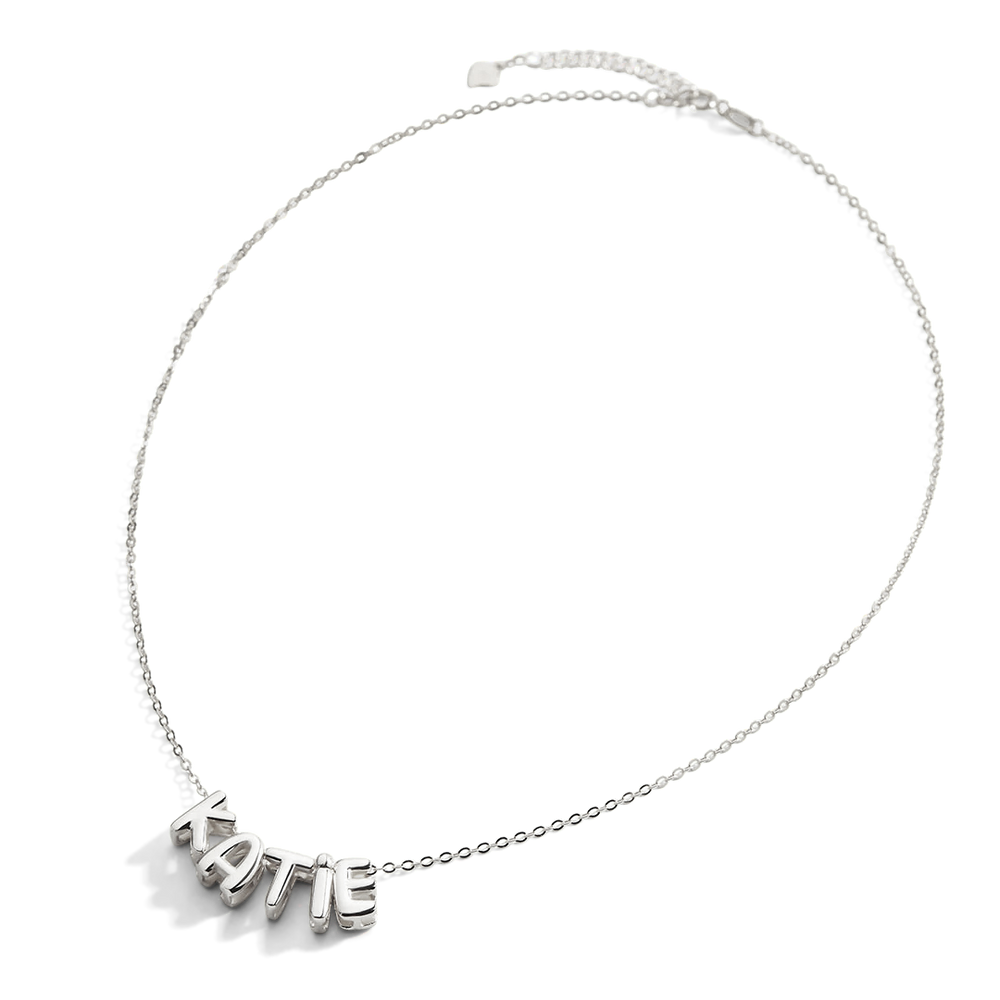 Bubble Name Necklace - Silver / 18" + 2" / 1