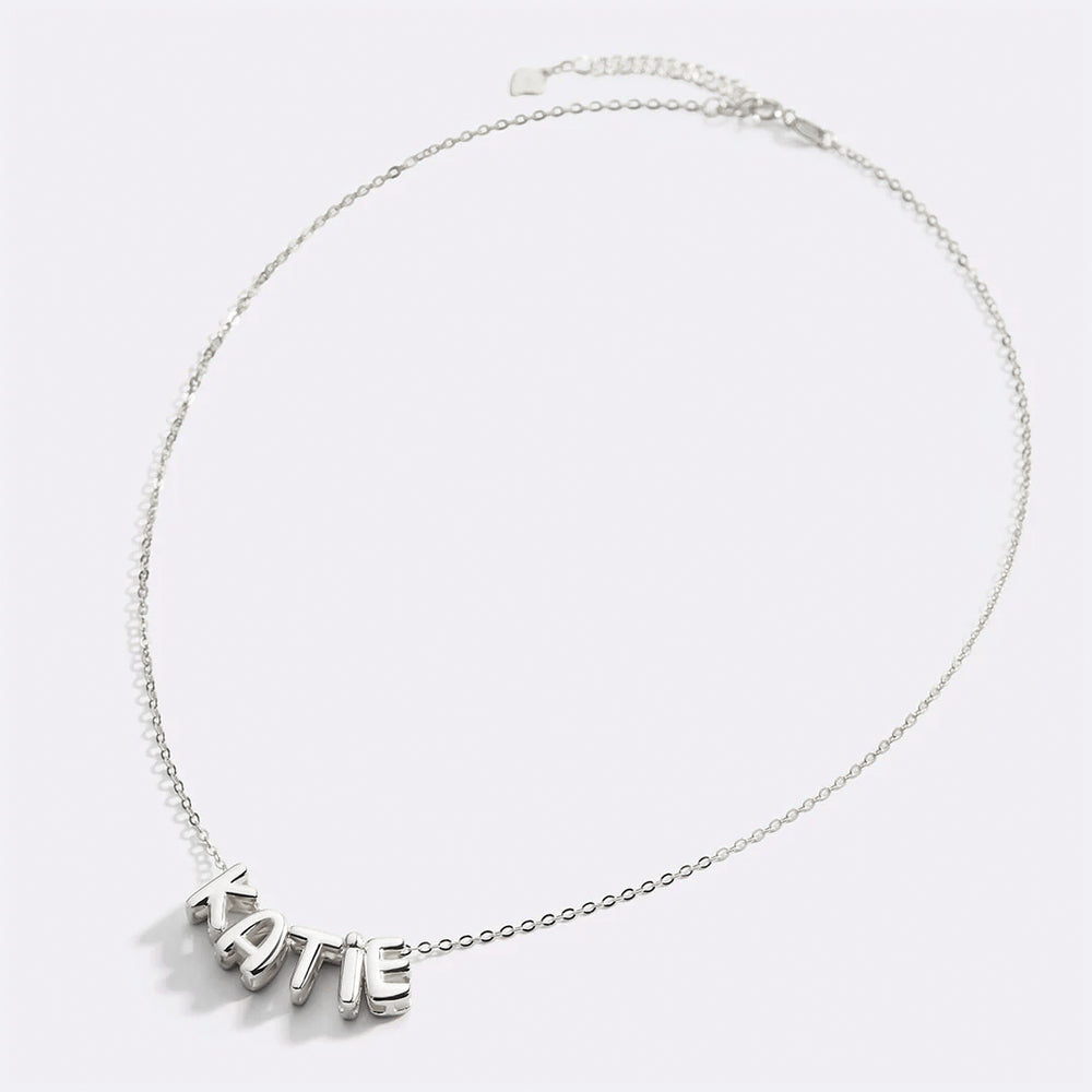Bubble Name Necklace - 925 Sterling Silver / 20" + 2" / 11