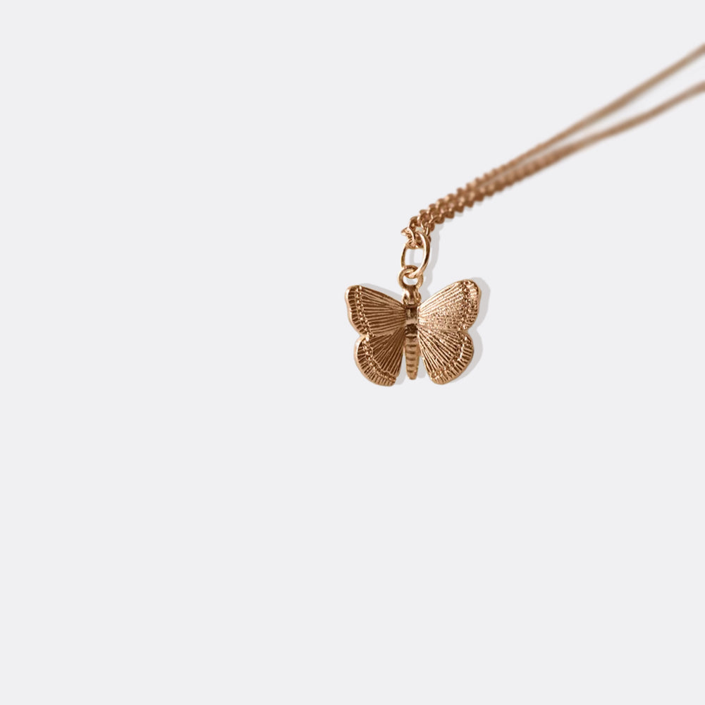 Butterfly Pendant Necklace - 18k Rose Gold Plated