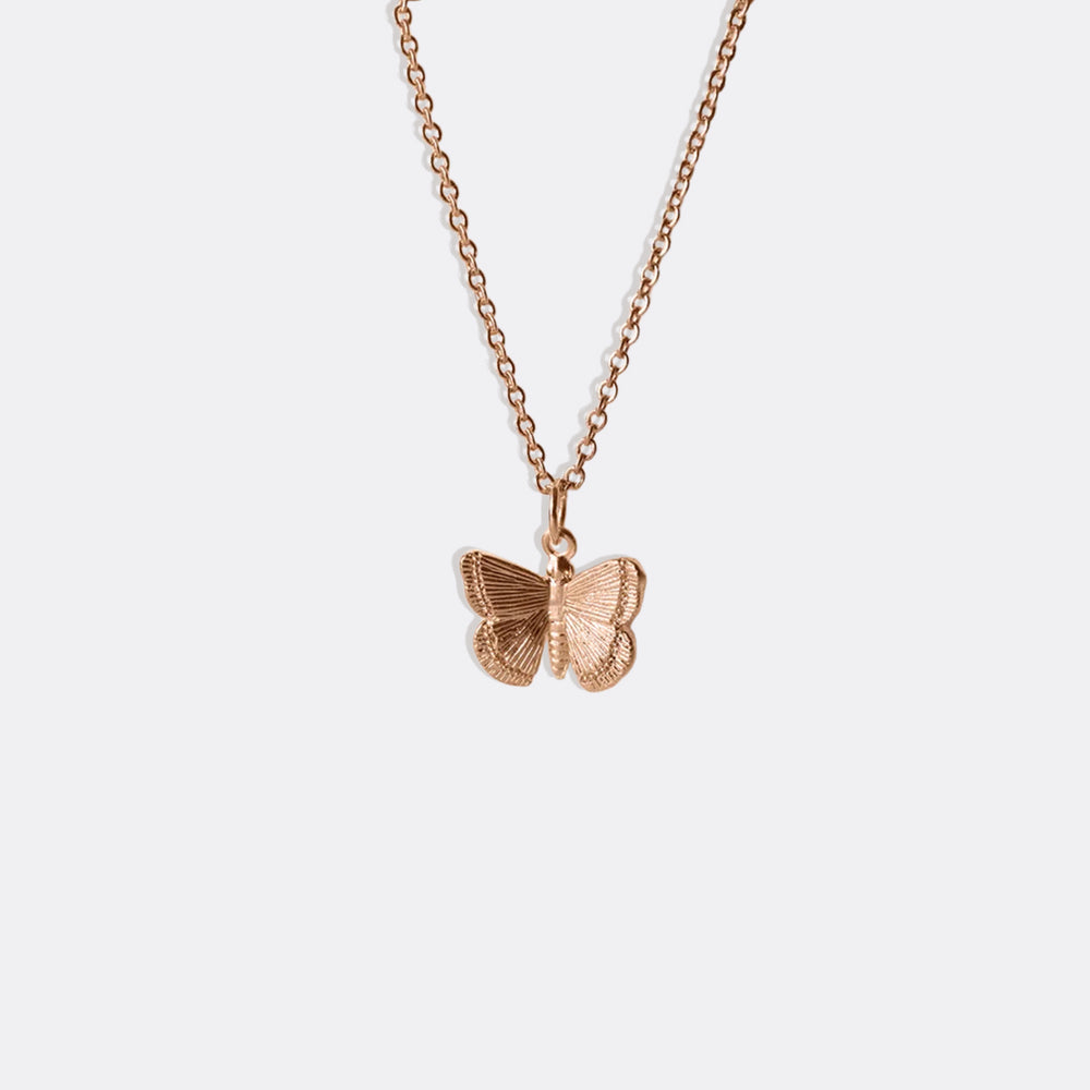 Butterfly Pendant Necklace - 18k Rose Gold Plated