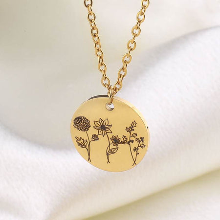 Birth Flower Necklace| Personalized Birthday Gifts | Dried Flower Resi –  Real Flower Jewerly