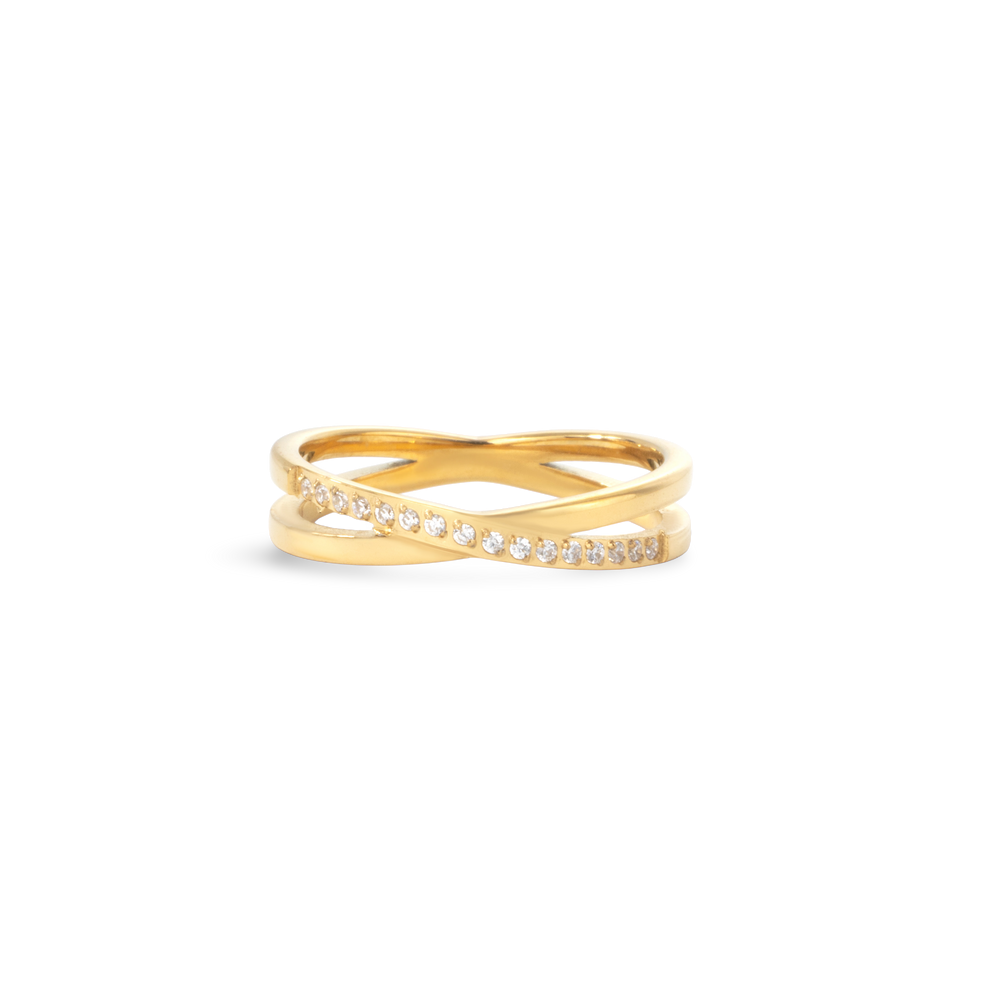 Crossing Wave Ring - Gold / 5