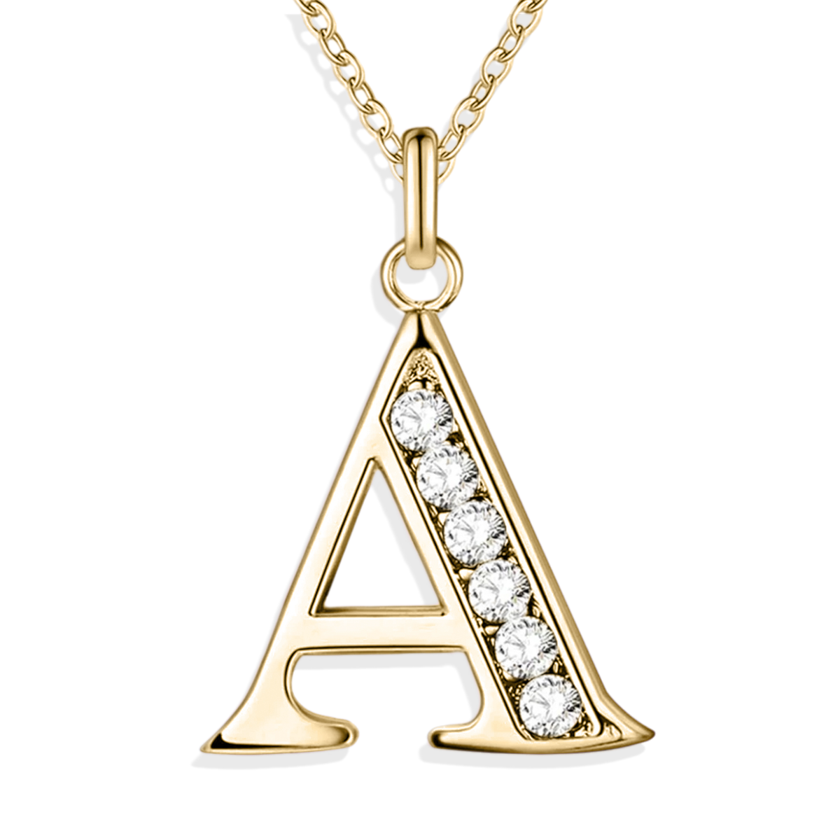 Crystal Accent Letter Satellite Necklace