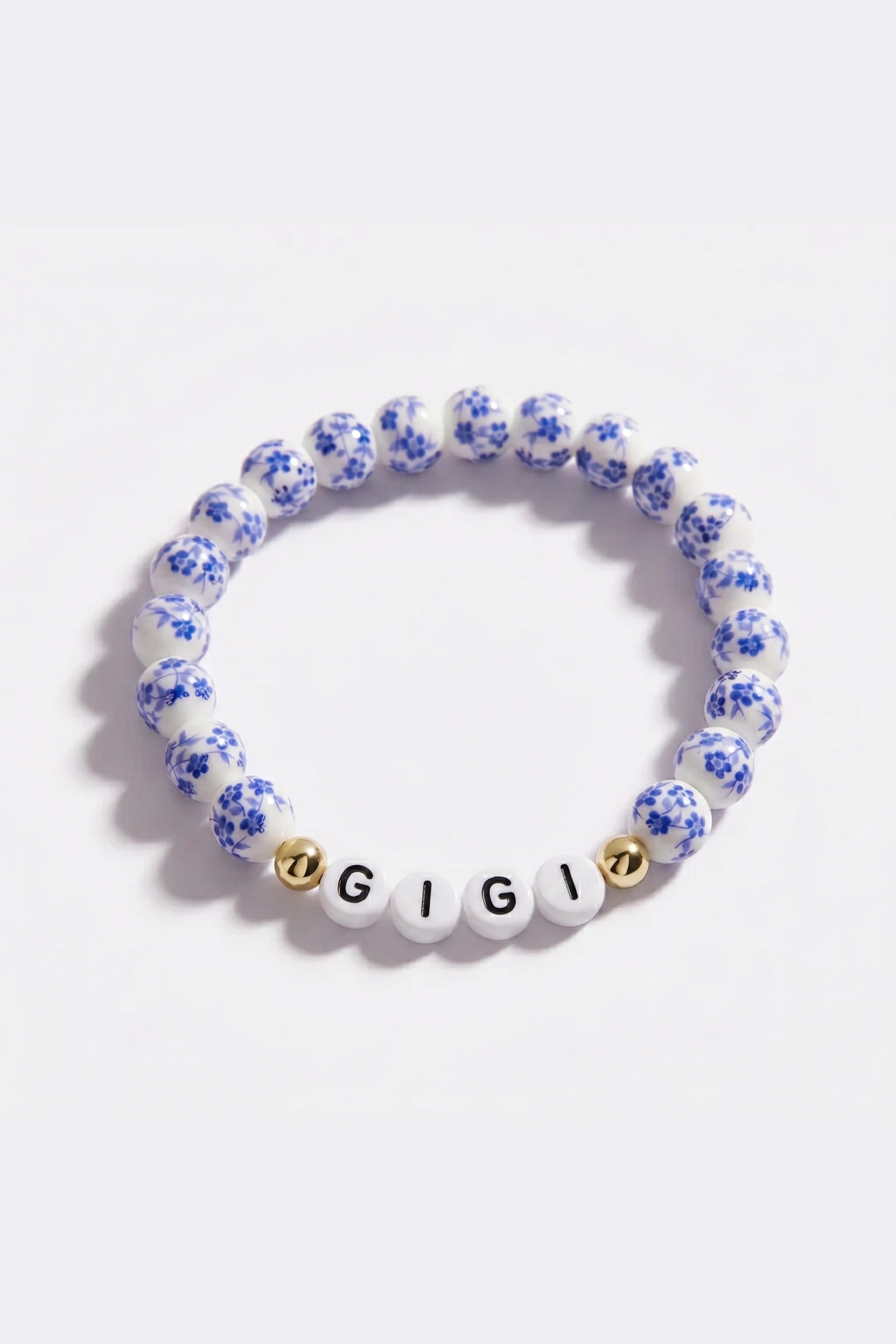 Blue Porcelain Floral Beaded Bracelet for Mom & Grandma – Mint & Lily