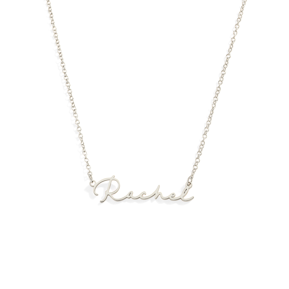 Silver 'Rachel' necklace on a white background