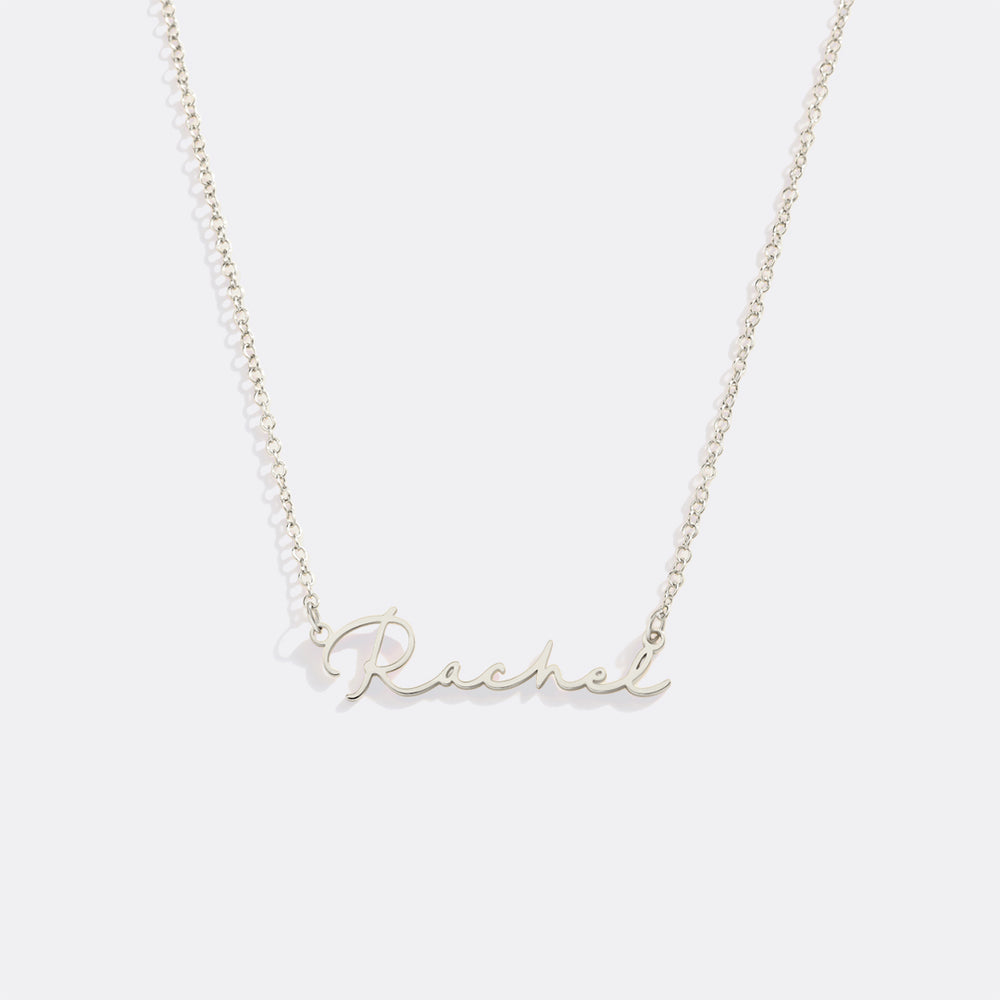Silver 'Rachel' necklace on a white background