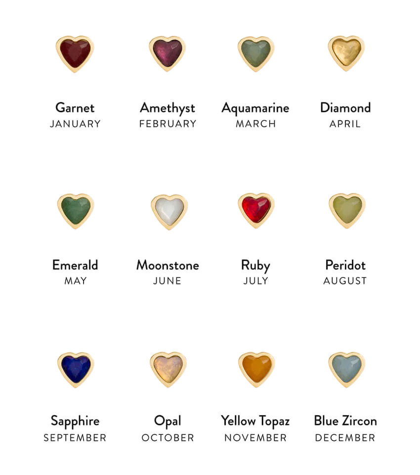 Dainty Heart Birthstone Ring