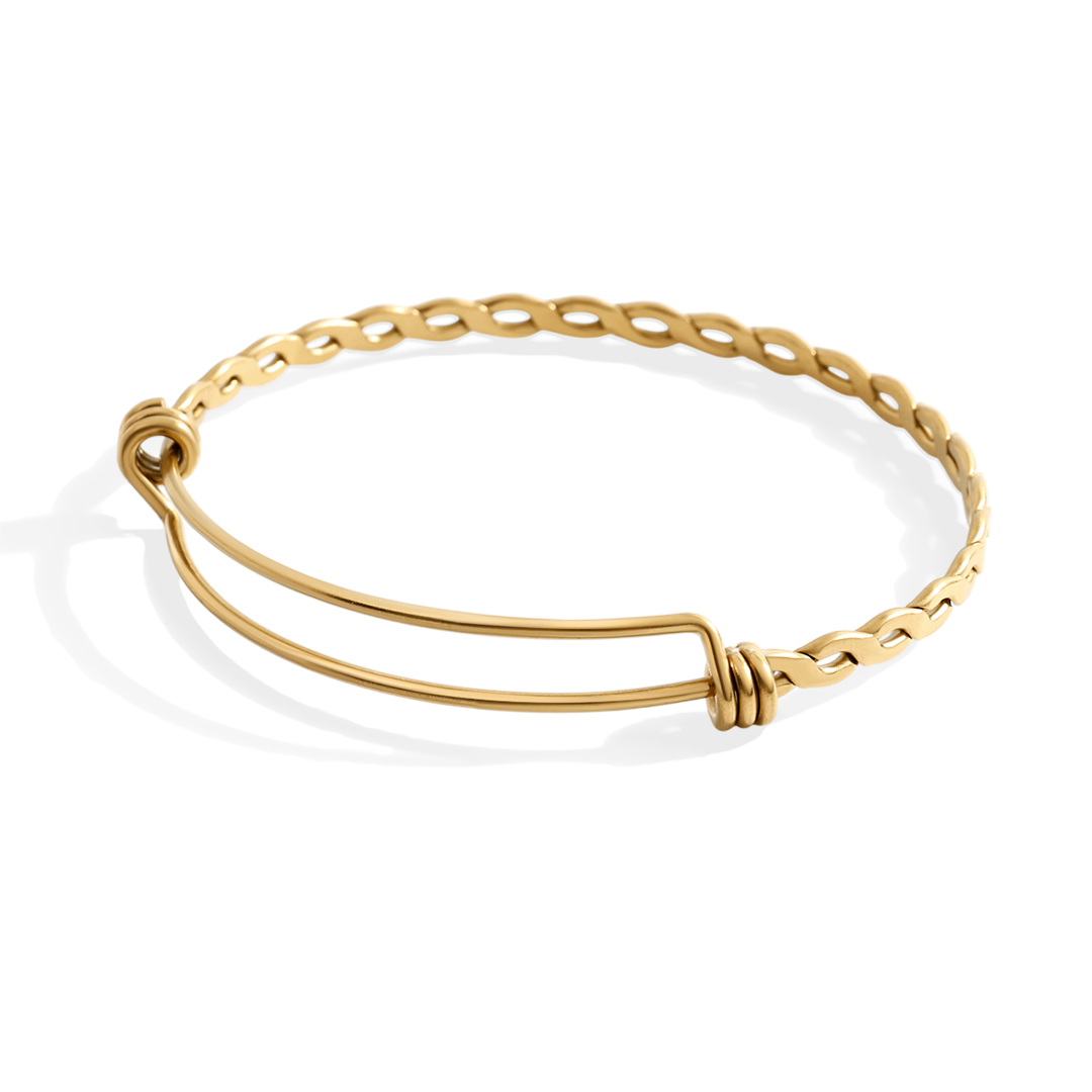 Gold bracelet on a white background