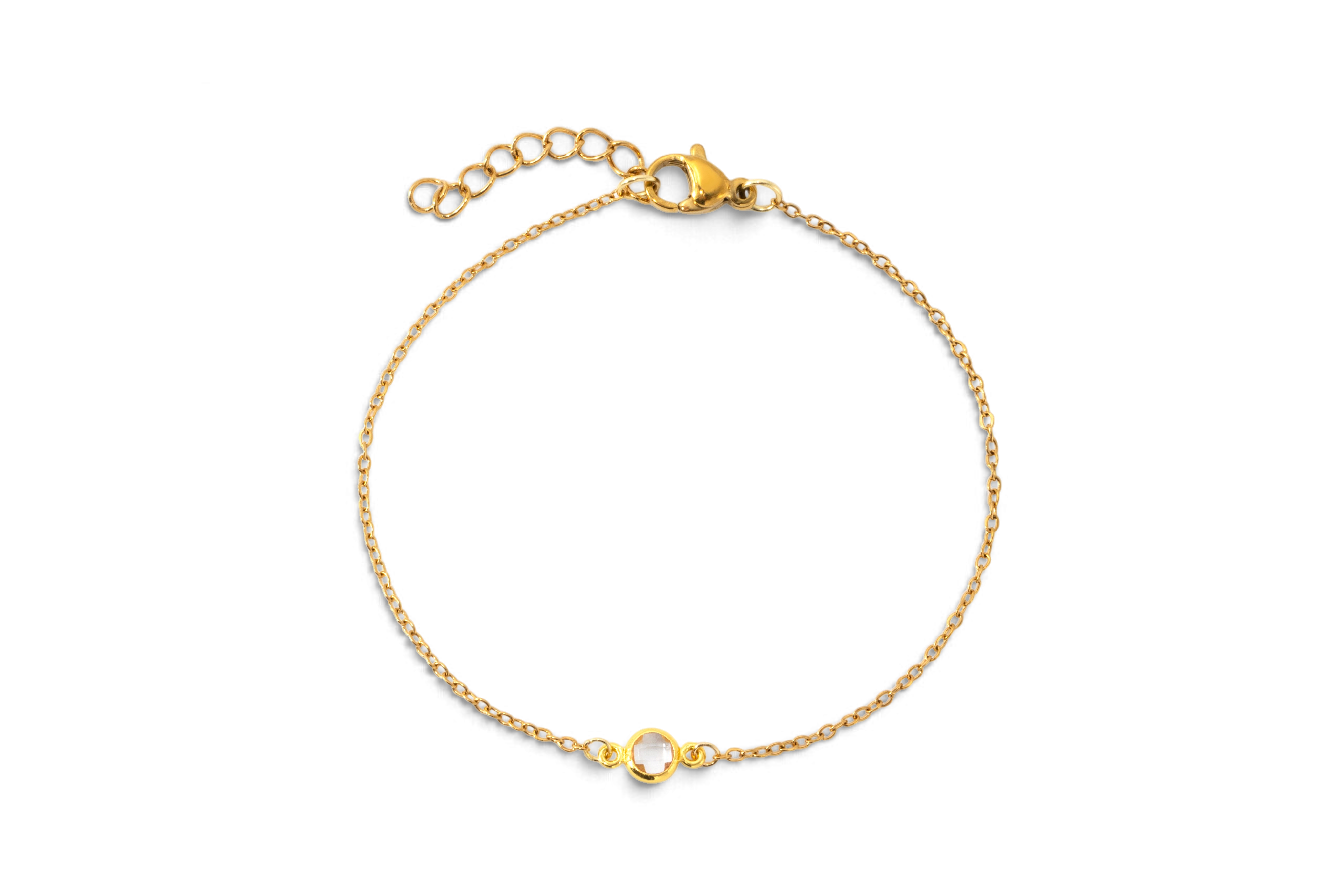 Dainty Bezel Solitaire Bracelet